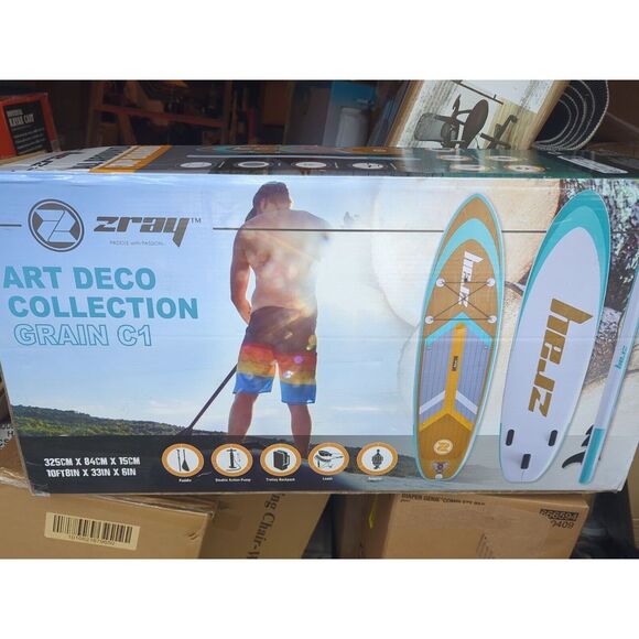 Zray 10'8" X 33" Inflatable SUP All Around Paddle Board Kit Art Deco Grain C-1 - Picture 2 of 8